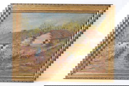 Antique Ireland Landscape Oil on Canvas