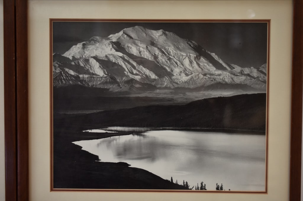 Dick Poe after Ansel Adams "Yosemite": Includes a framed photograph, SLR Dick Poe, after Ansel Adams "Yosemite." Viewable measures approx. 19.25" x 15.5" Also includes (2) smaller photographs with viewables measuring approx. 13" x 9.75" La