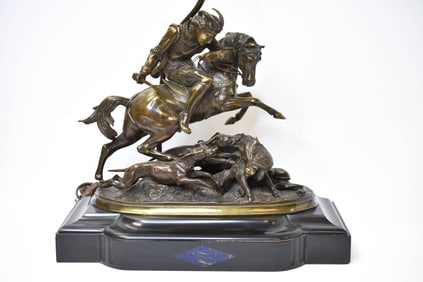 Antique Bronze Figural Grouping of a Hunt