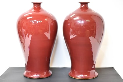 Antique Chinese Sang-de-Boeuf Porcelain Vases