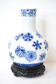 Qing Dynasty Blue and White Chinese Porcelain Vase