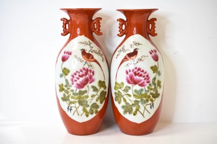 Qing Dynasty Guangxu Famille Rose Chinese Vases