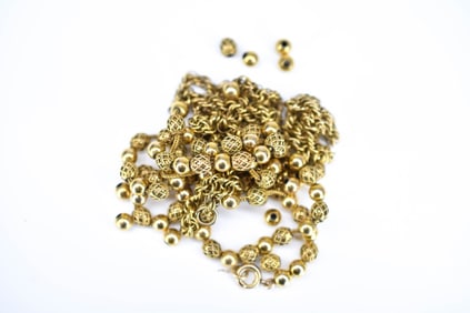 Ornately Beaded Gold Tone Necklaces