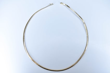 14K Gold Omega Style Necklace 14.33 grams