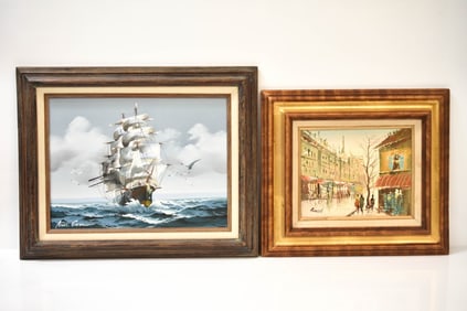 Oil on Canvas Landscape and Nautical Seascape