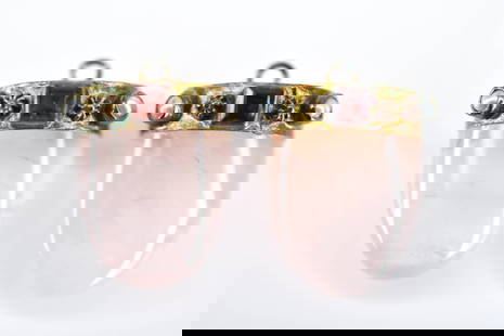 Sterling, Seed Pearl, & Pink Quartz Earrings: Includes a stunning pair of earrings features soft pink quartz cabochons crowned with delicate sterling silver detailing. Accented by luminous seed pearls and rich red glass beads, each earring is sus