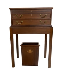 Bartley Flatware Chest on Stand & a Basket