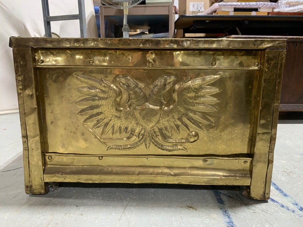 Brass-Clad Storage Firewood / Kindling Chest (1 of 6)