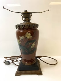 Antique Porcelain Oil Lamp Base