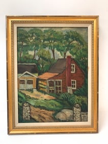 Antique Landscape Painting on Canvas