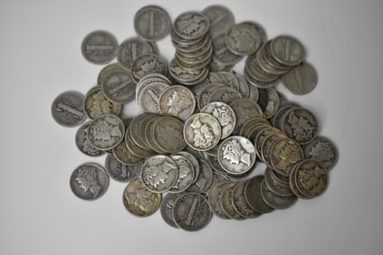 $10 Face Silver Mercury Dimes