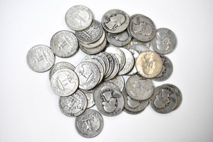 $10 Face Silver Washington Quarters