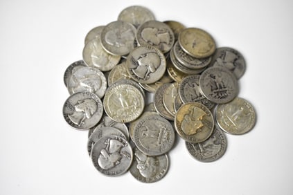 $10 Face Silver Washington Quarters