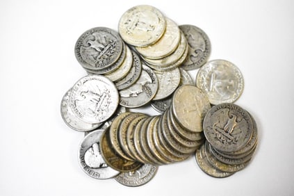 $10 Face Silver Washington Quarters