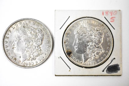 1880 1890s Morgan Silver Dollars