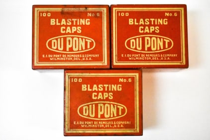 3 Trojan Blasting Cap Tins