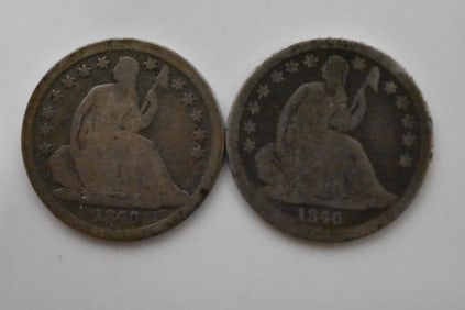 1840 & 1840 o Seated Liberty Silver Dimes