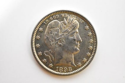 1898 Barber Quarter Silver Quarter
