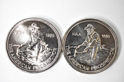 2 1985 Engelhard 1 Troy Oz .999 Silver Rounds