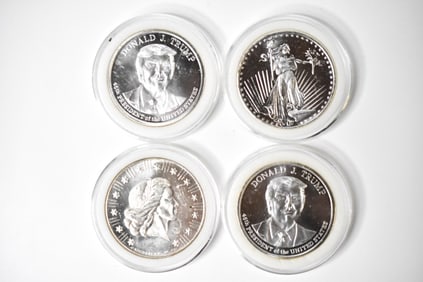 4 1 Oz Fine Silver Rounds w Trump