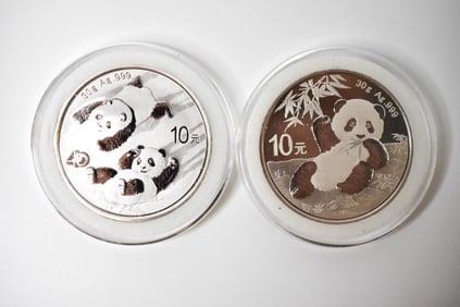 2020 2022 Chinese 10 Yuan Panda 1 Oz Silver Rounds