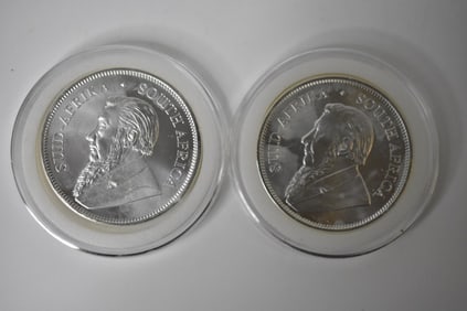 2 2022 South African Krugerrand1 Oz Silver Rounds