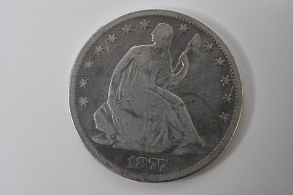 1877 S Seated Liberty Silver Half Dollar