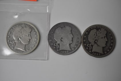 3 Better Dates Barber Silver Half Dollars