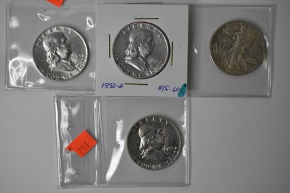 $2.00 Face Silver Walking Liberty & Franklin Half