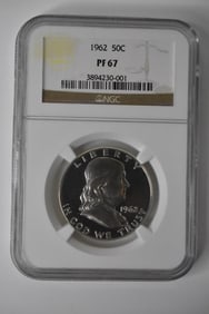 1962 Franklin Silver Half Dollar NGC PF 67