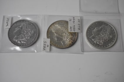 1885 o 1890 1892 Morgan Silver Dollars