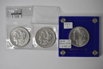 1901 1904 1904 o Morgan Silver Dollars