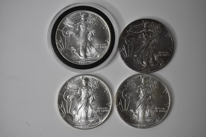 4 1993 American Silver Eagles