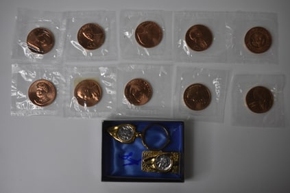 10 US Mint Bronze Presidential Medals & Extra