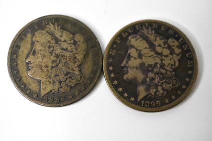 1886 o & 1899 o Morgan Silver Dollar