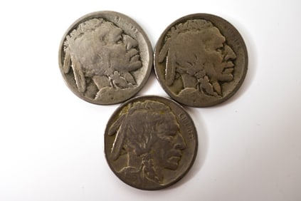 1915 p d s Buffalo Nickels