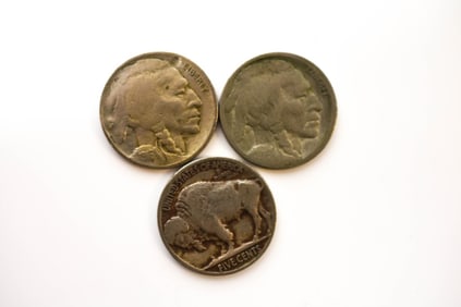 1916 p d s Buffalo Nickels