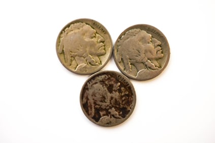 1917 p d s Buffalo Nickels