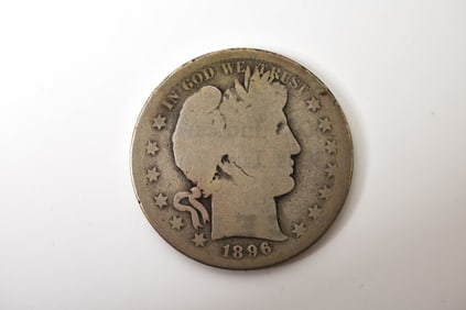 1896 s Silver Barber Half Dollar