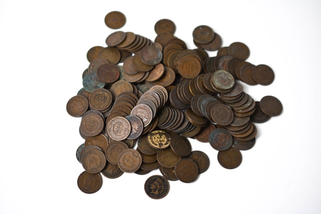 200 Indian Head Pennies: All are in circulated condition. Most will date from the 1890s to 1900s. Some will have scratching, rim, oxidation damage.