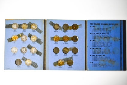 $5.00 Face Silver Barber Quarters Partial Set