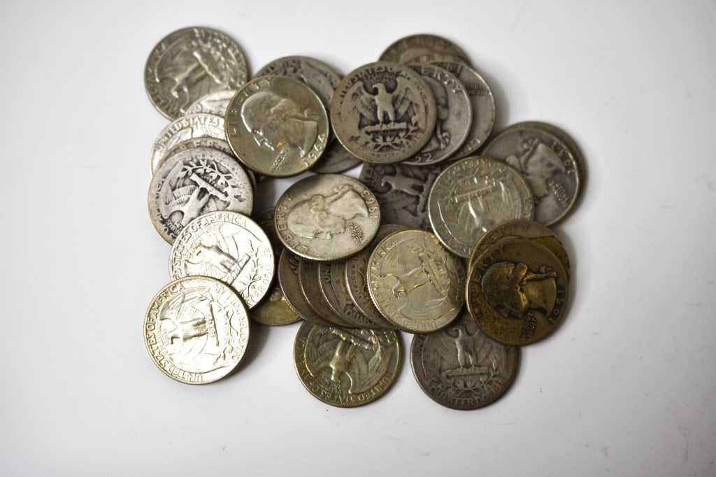 $7.75 Face in Washington Silver Quarters (1 of 8)