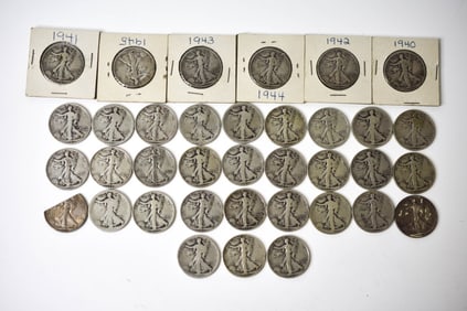 $17.50 Face Silver Walking Liberty Half Dollars