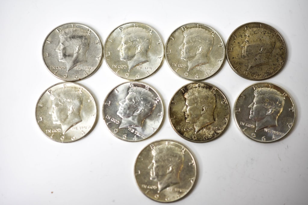 $4.50 Face 90% 1964 Kennedy Silver Half Dollars (1 of 14)