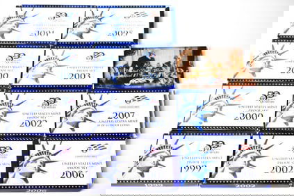 1999 to 2007 US Mint Proof Sets