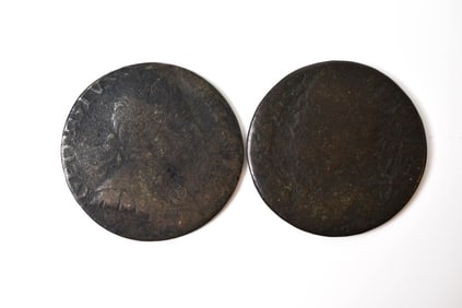 2 Early British Half Pennies