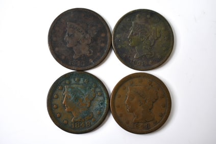 1842 43 48 Braided Hair US Large Cents
