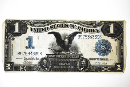 1899 US $1 Silver Certificate Black Eagle Note