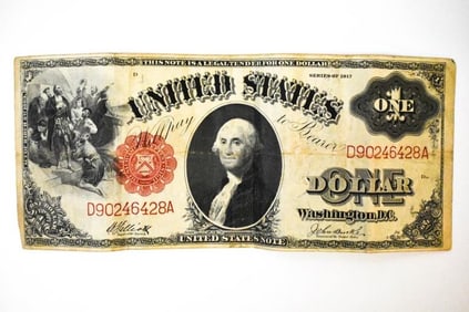 1917 Series US $1 Red Seal Horse blanket Note