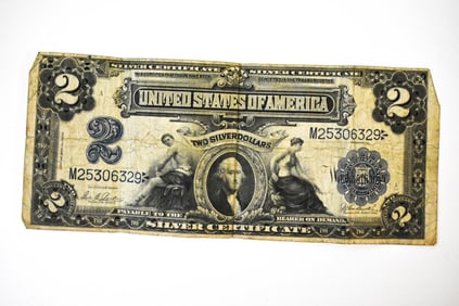 1899 US $2 Silver Certificate Note